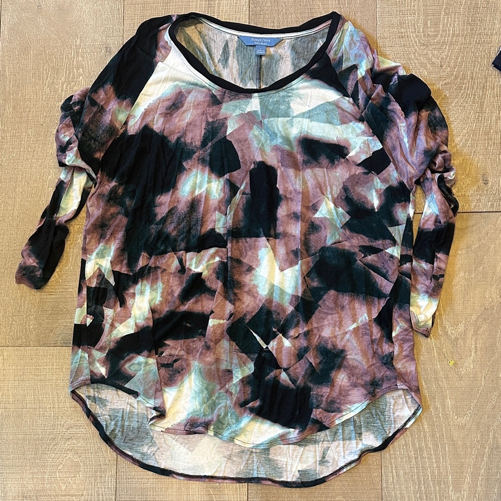 Stylish Long Sleeve Geometric Top